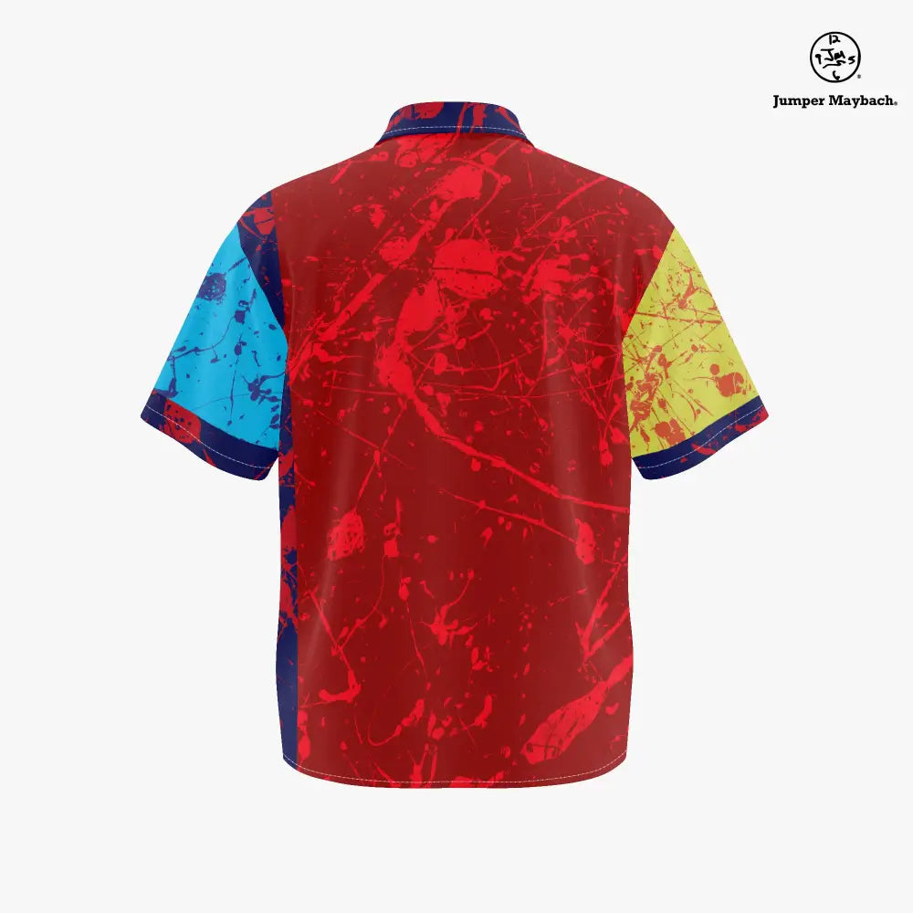 Polyphonic Planet plus size resort unisex shirt by Jumper Maybach, featuring vibrant, relaxed men's clothing with bold graphic design