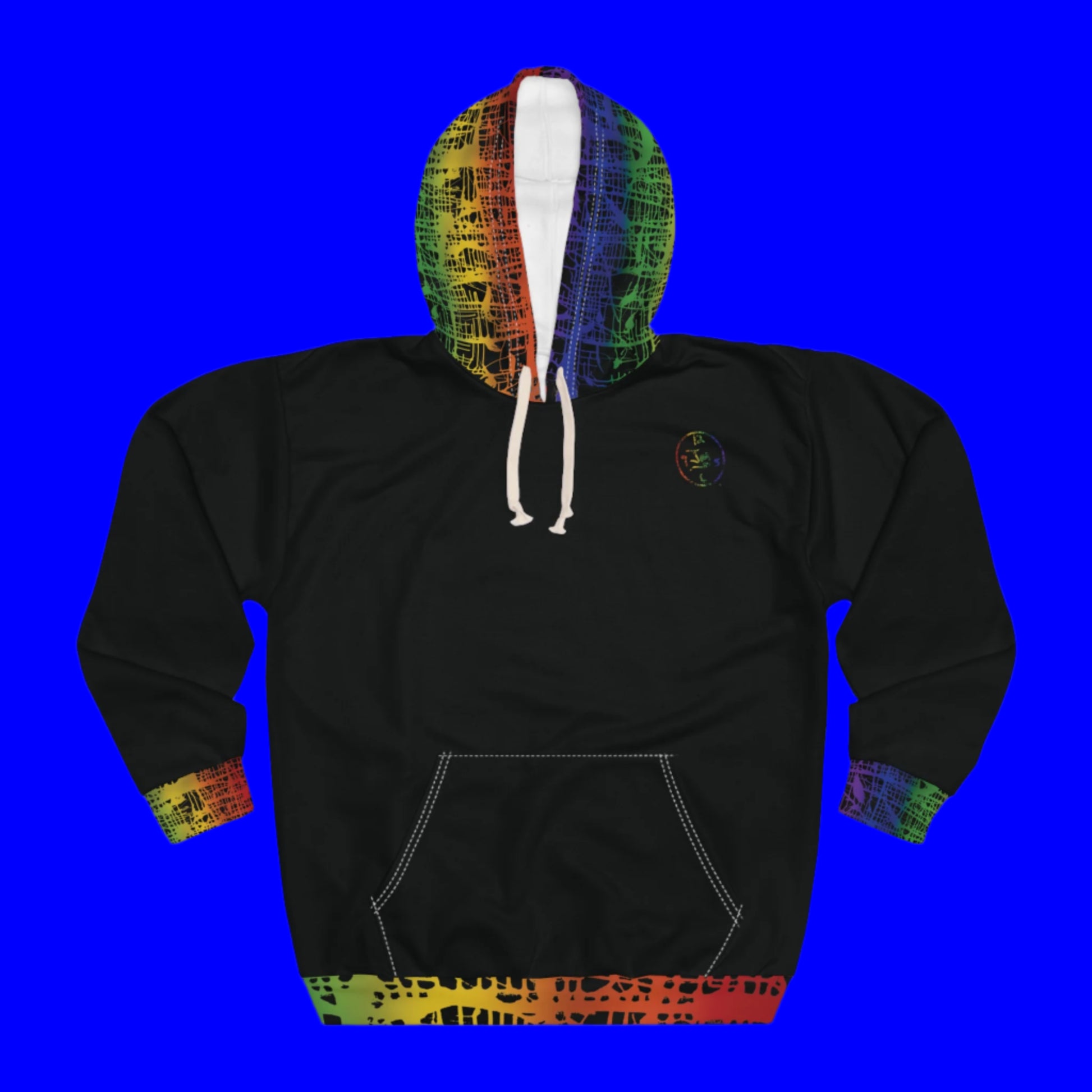 Rainbow Matrix trimmed Unisex Pullover Hoodie by Jumper Maybach® - Jumper Maybach