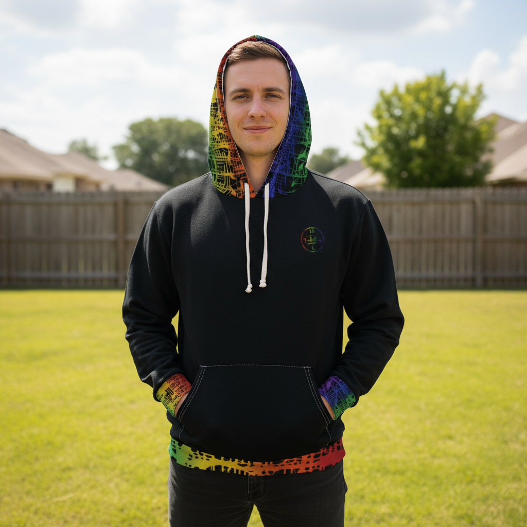 Rainbow Matrix trimmed Unisex Pullover Hoodie by Jumper Maybach® - Jumper Maybach