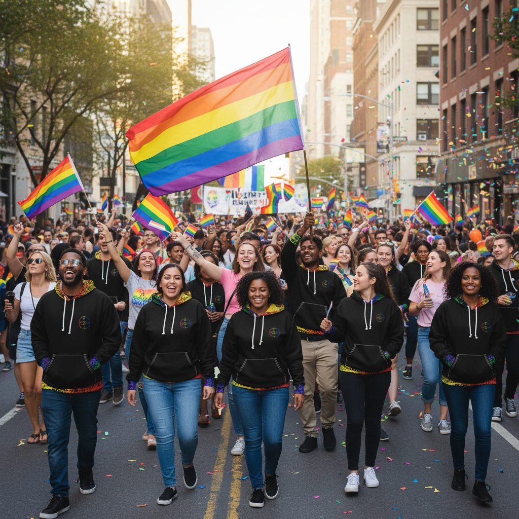 Rainbow Matrix trimmed Unisex Pullover Hoodie by Jumper Maybach® - Jumper Maybach