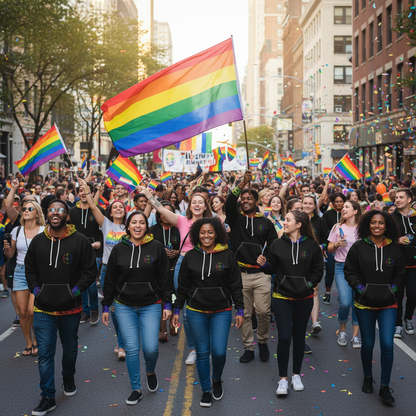 Rainbow Matrix trimmed Unisex Pullover Hoodie by Jumper Maybach® - Jumper Maybach