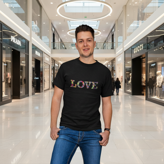 Jumper Maybach®'s Cotton Candy Rose "LOVE" MEN'S Cotton Crew Tee - Jumper Maybach