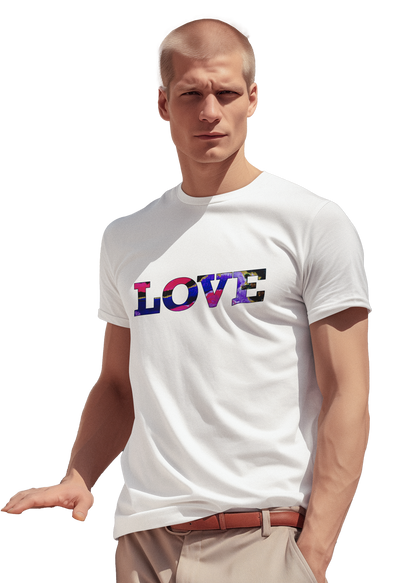 Jumper Maybach®'s Cotton Candy Rose "LOVE" MEN'S Cotton Crew Tee - Jumper Maybach