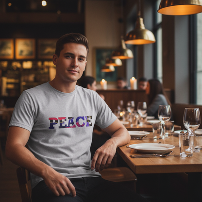 Jumper Maybach®'s Cotton Candy Rose "PEACE" Men's Cotton Crew Tee (multiple colors available)