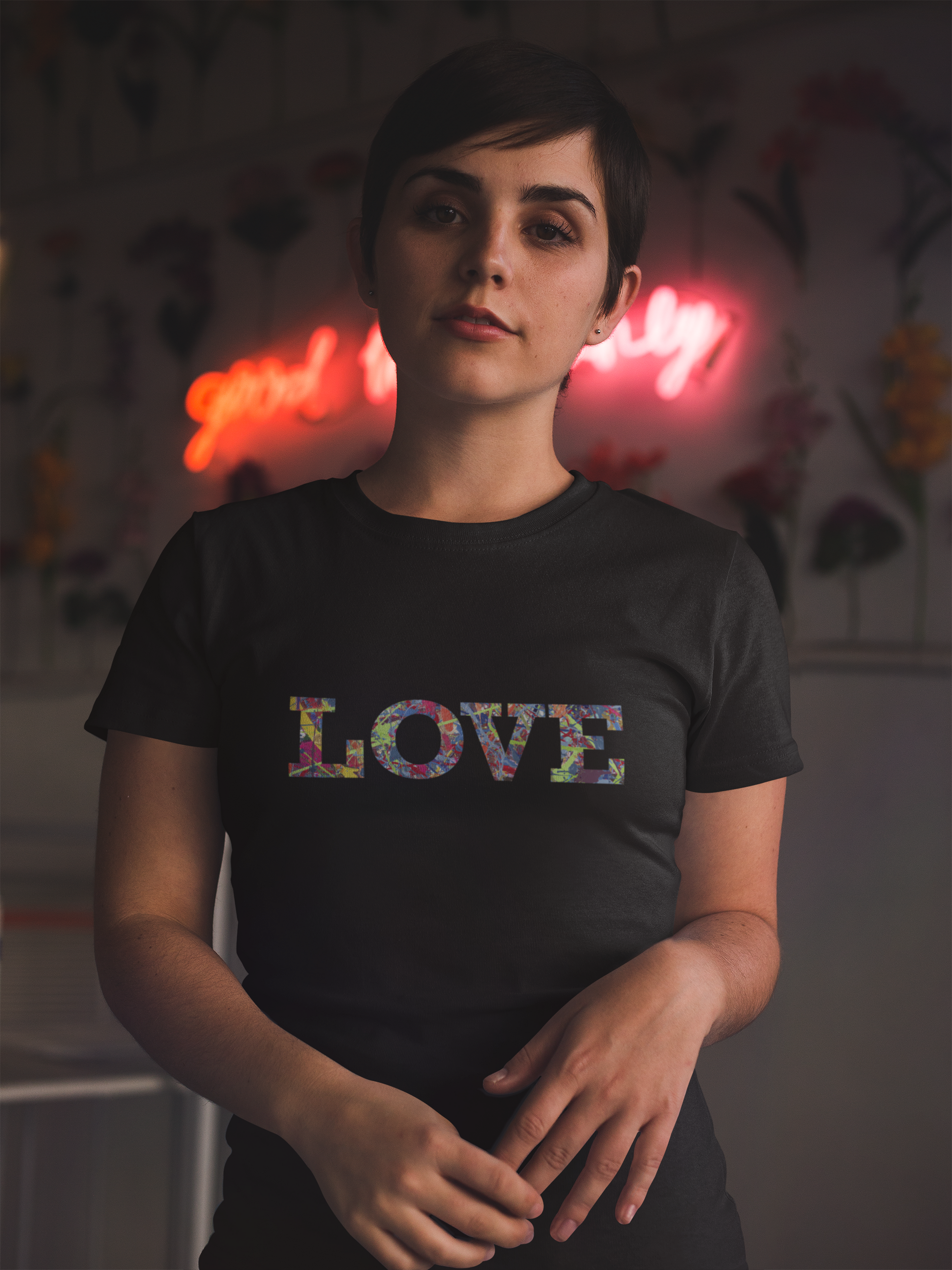 Jumper Maybach's Infinite Candy Quasar "LOVE" WOMEN'S Softstyle Tee - Jumper Maybach