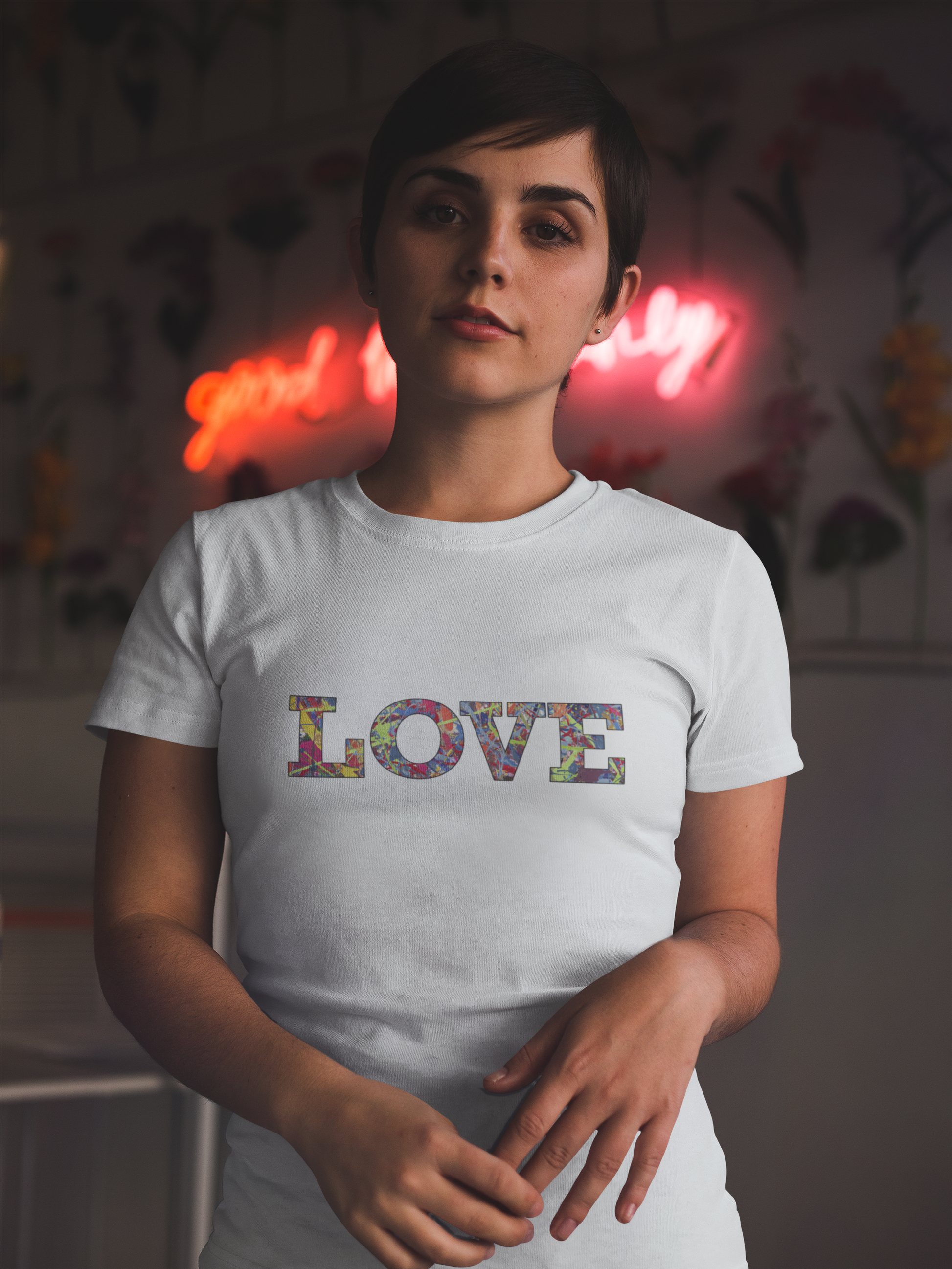 Jumper Maybach's Infinite Candy Quasar "LOVE" WOMEN'S Softstyle Tee - Jumper Maybach