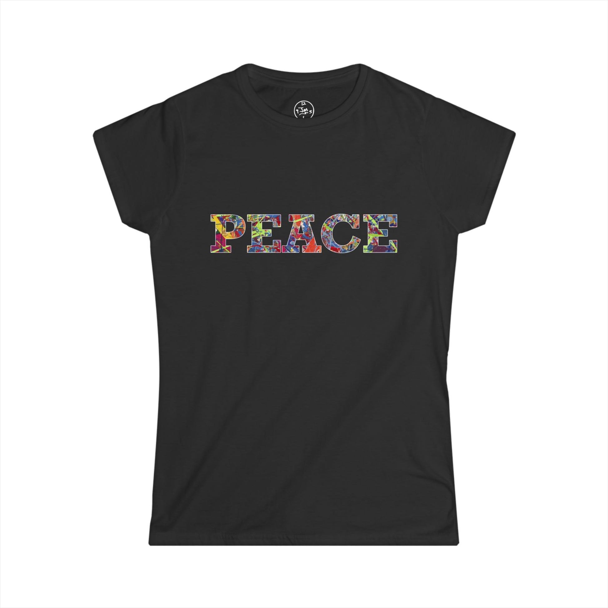 Jumper Maybach®'s Infinite Candy Quasar "PEACE" Women's Softstyle Tee - Jumper Maybach