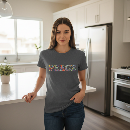 Jumper Maybach®'s Infinite Candy Quasar "PEACE" Women's Softstyle Tee (multiple colors available)