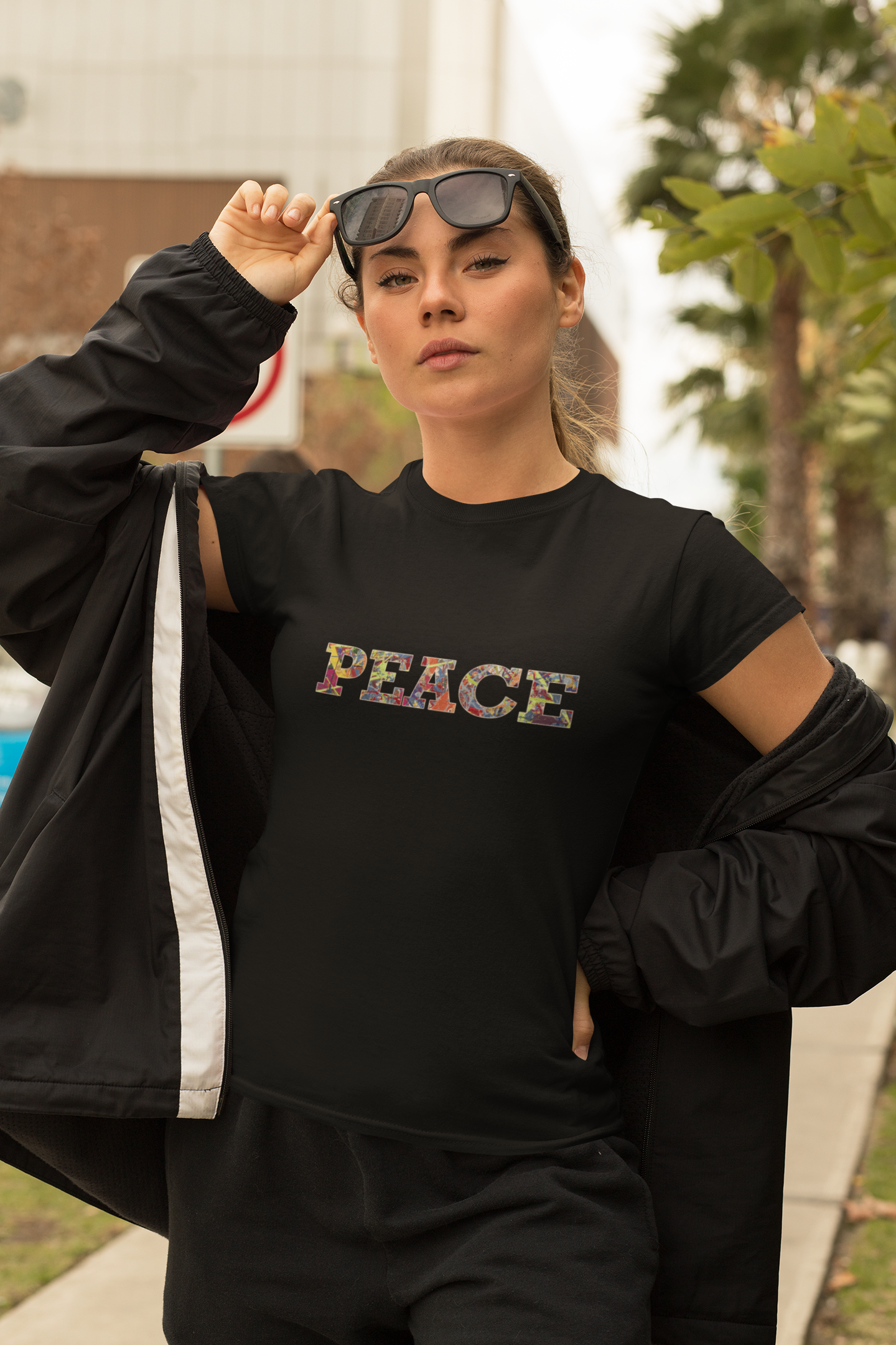 Jumper Maybach®'s Infinite Candy Quasar "PEACE" Women's Softstyle Tee - Jumper Maybach