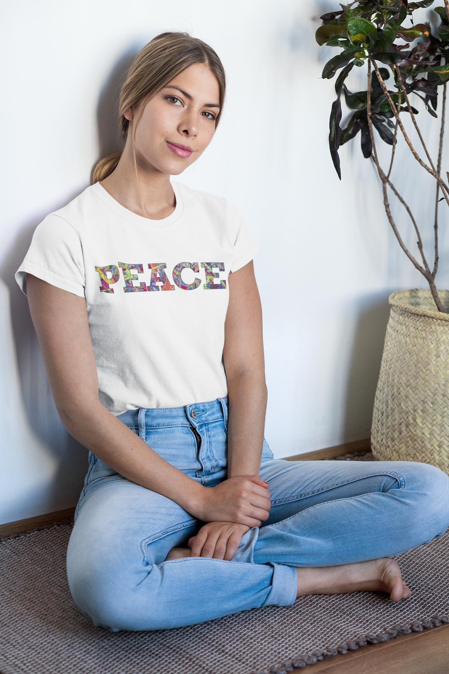 Jumper Maybach®'s Infinite Candy Quasar "PEACE" Women's Softstyle Tee - Jumper Maybach