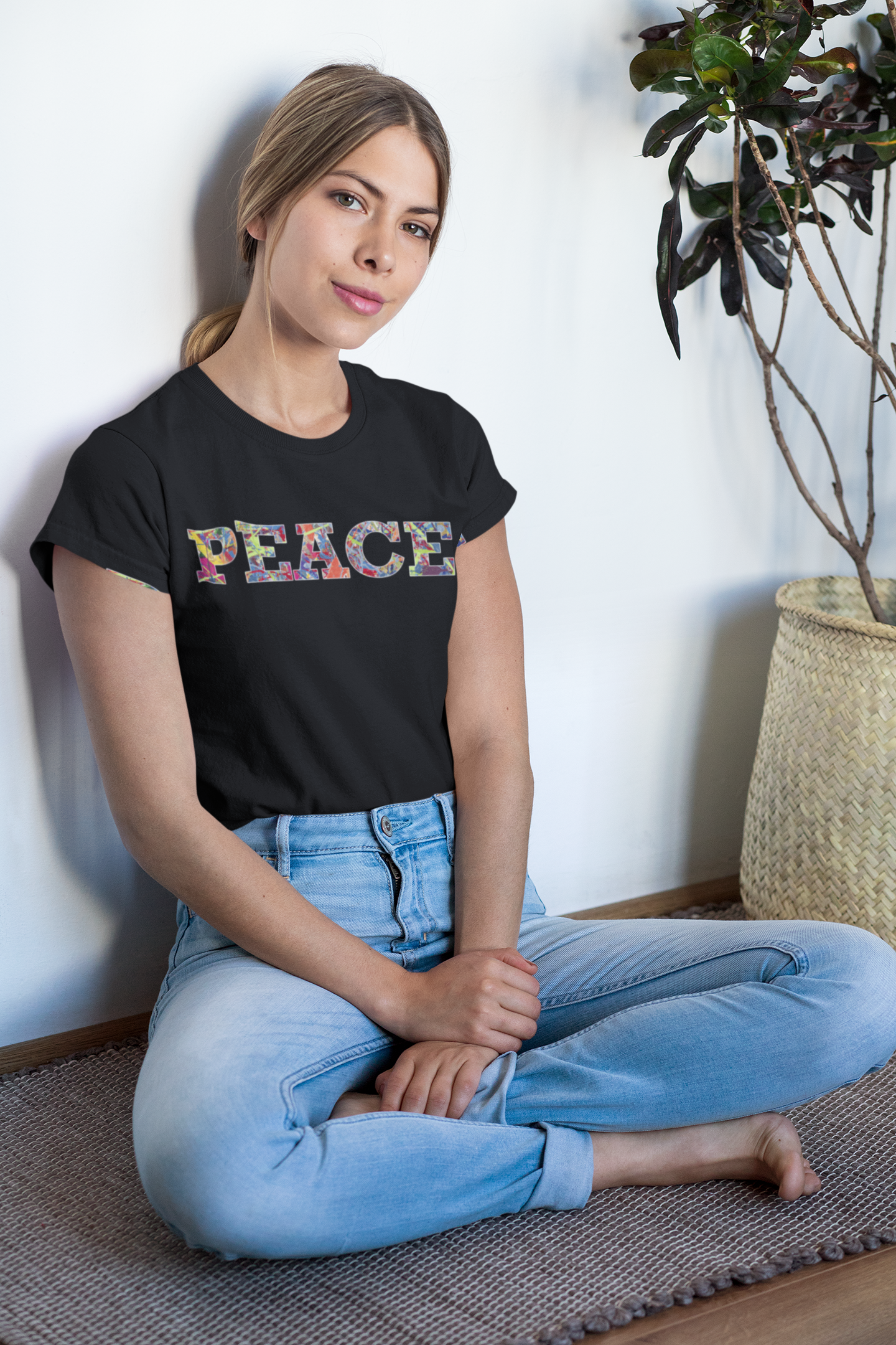 Jumper Maybach®'s Infinite Candy Quasar "PEACE" Women's Softstyle Tee - Jumper Maybach