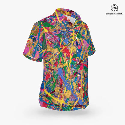 Quantum Dream Resort unisex shirt by Jumper Maybach®, men's casual clothing with vibrant, artistic design.