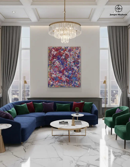 Quantum Storm original artwork by Jumper Maybach featuring vibrant, abstract storm-inspired visual art.