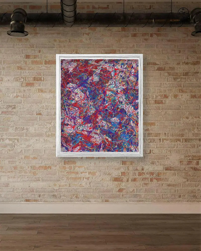 Quantum Storm print on paper by Jumper Maybach featuring vibrant, abstract artwork with dynamic colors and intricate details.