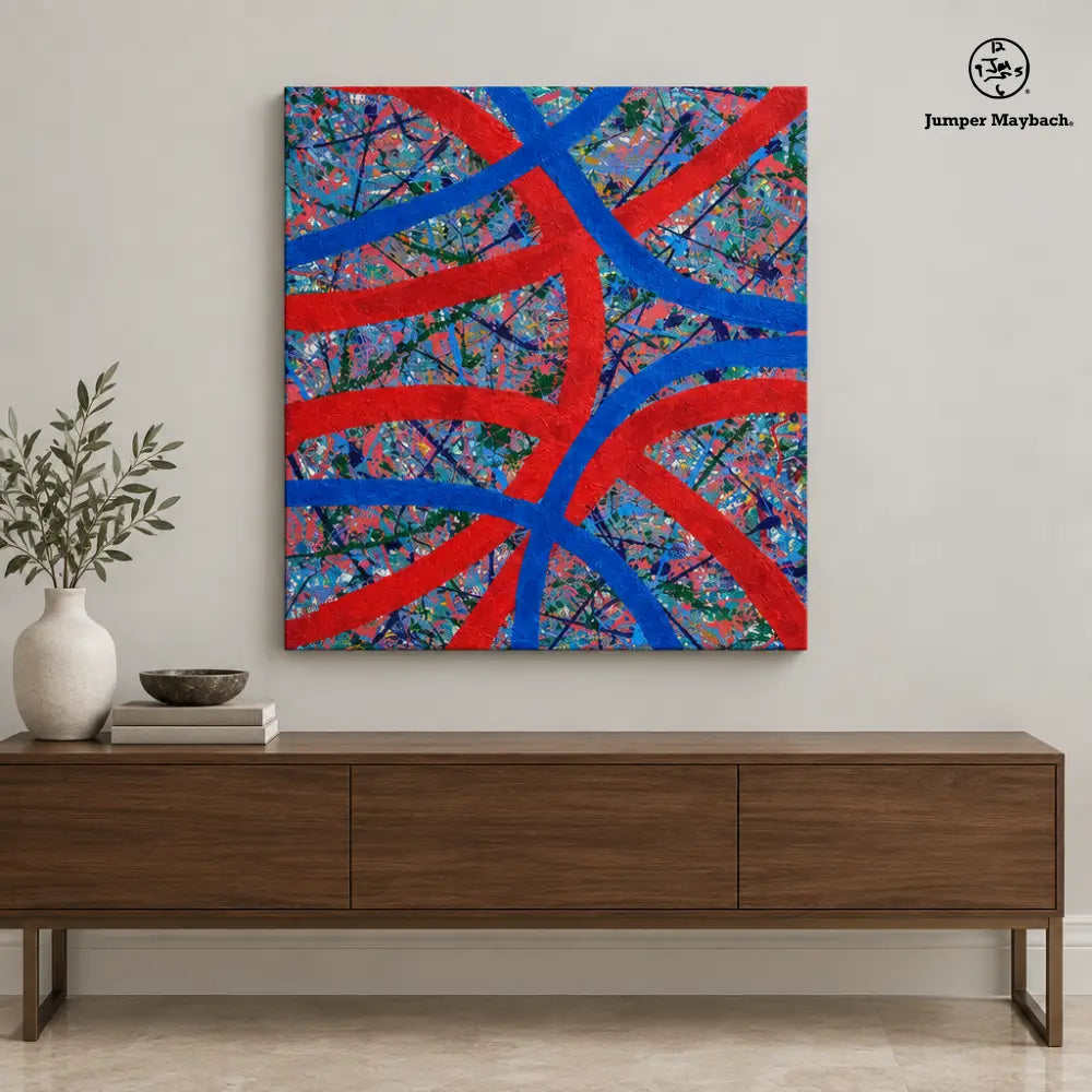Radiant Inertia embellished canvas - wall view