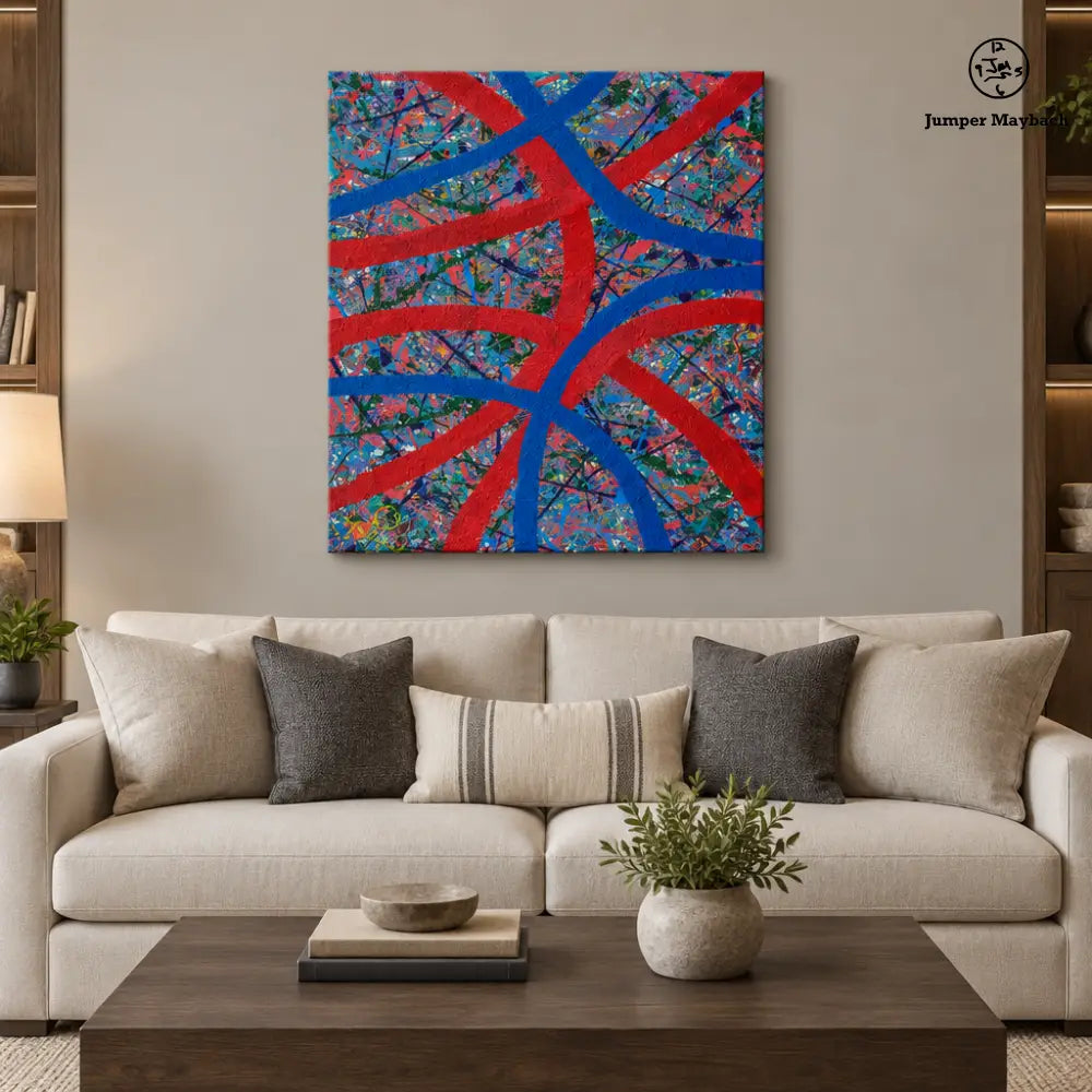 Radiant Inertia embellished canvas - living room