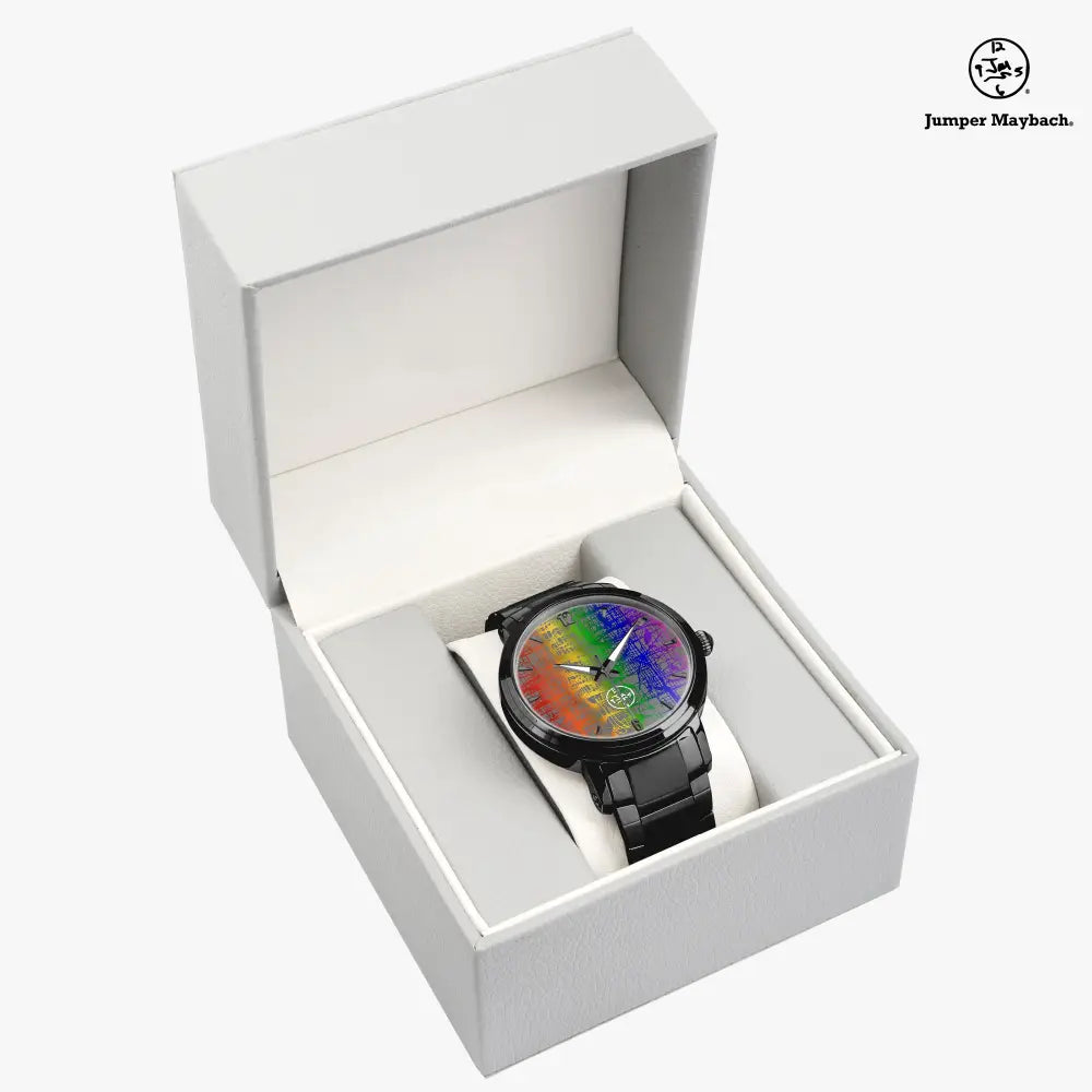 Rainbow Matrix Steel Strap Automatic Watch by Jumper Maybach with indicator markers, featuring a sleek steel strap and modern design.