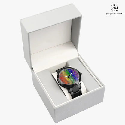 Rainbow Matrix Steel Strap Automatic Watch by Jumper Maybach with indicator markers, featuring a sleek steel strap and modern design.