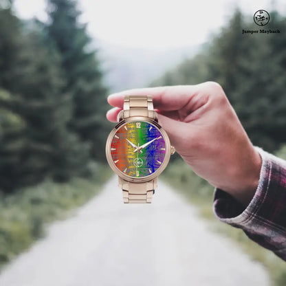 Rainbow Matrix Steel Strap Automatic Watch by Jumper Maybach with indicators, stainless steel band, and detailed watch face.