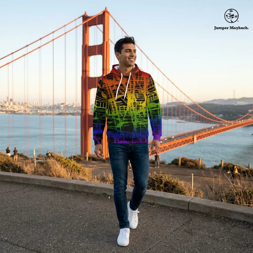 Rainbow Matrix - Unisex Pullover Hoodie by Jumper Maybach® - All Over Prints