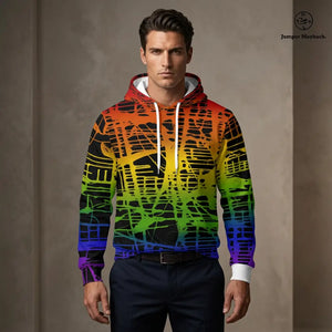 Rainbow Matrix -  Unisex Pullover Hoodie by Jumper Maybach®