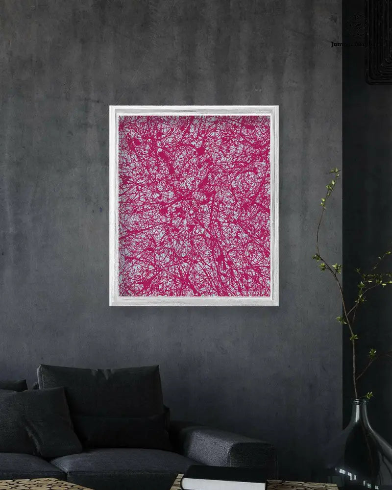 Red Galaxy print on paper by Jumper Maybach, featuring vibrant cosmic-inspired artwork suitable for wall decor.