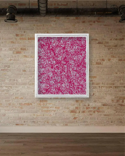 Red Galaxy print on paper by Jumper Maybach featuring vibrant cosmic colors and abstract galaxy design.