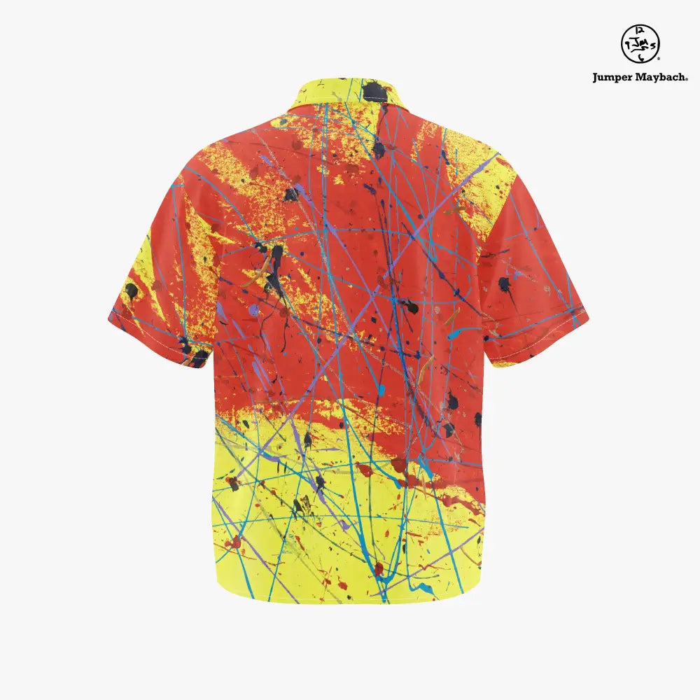 Red Rocket PLUS SIZE Resort UNISEX shirt by Jumper Maybach, casual men's clothing with a relaxed fit and vibrant color.