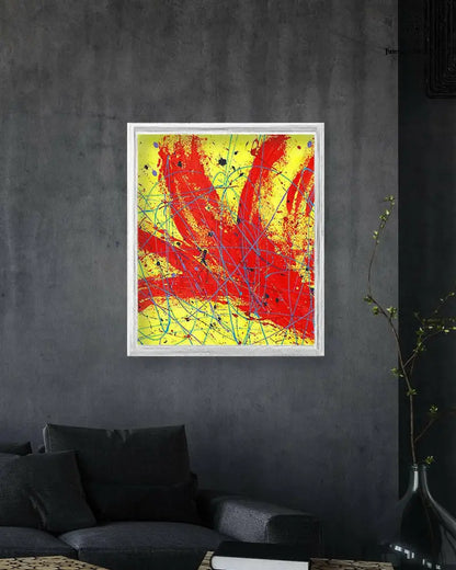 Red Rocket print on paper by Jumper Maybach featuring a vibrant, modern rocket design against a colorful background.