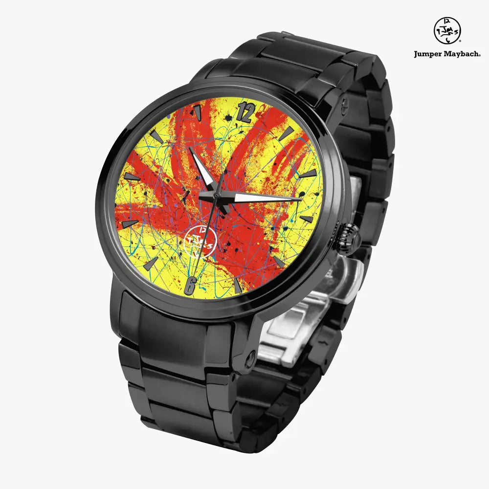 Red Rocket Steel Strap Automatic Watch by Jumper Maybach with indicator features and metal band, stylish and durable wristwatch.