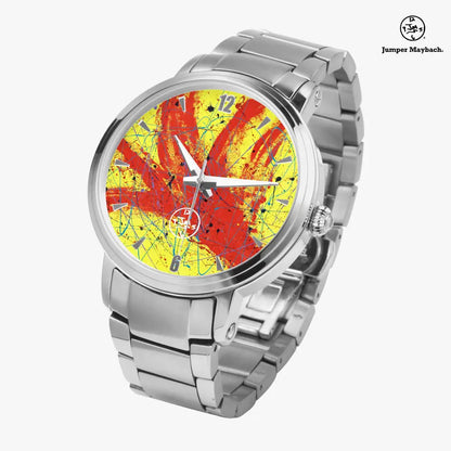 Red Rocket Steel Strap Automatic Watch by Jumper Maybach with indicator features, showcasing a sleek steel strap and detailed dial.