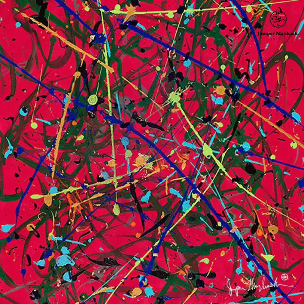 Red Space (Embellished-Hand Signed by the Artist) - Jumper Maybach giclee