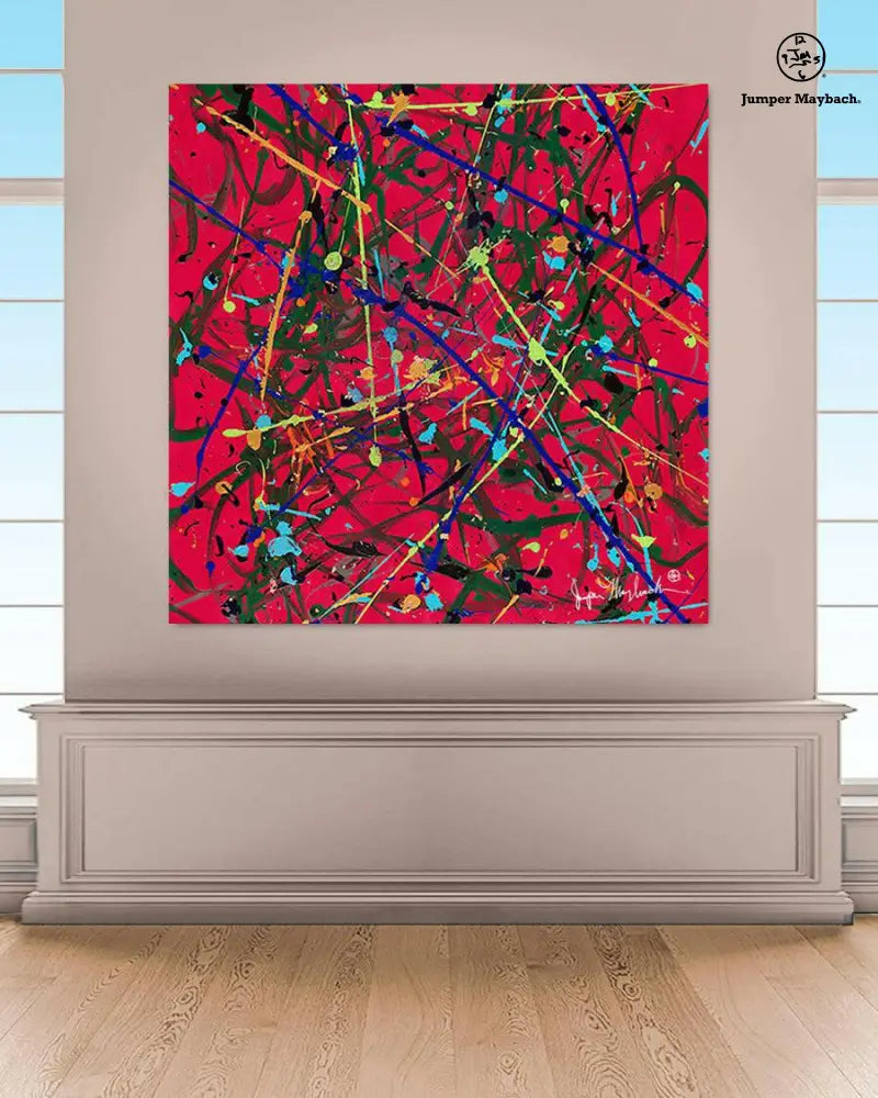 Red Space (Embellished-Hand Signed by the Artist) - Jumper Maybach giclee