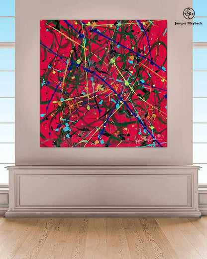 Red Space (Embellished-Hand Signed by the Artist) - Jumper Maybach giclee