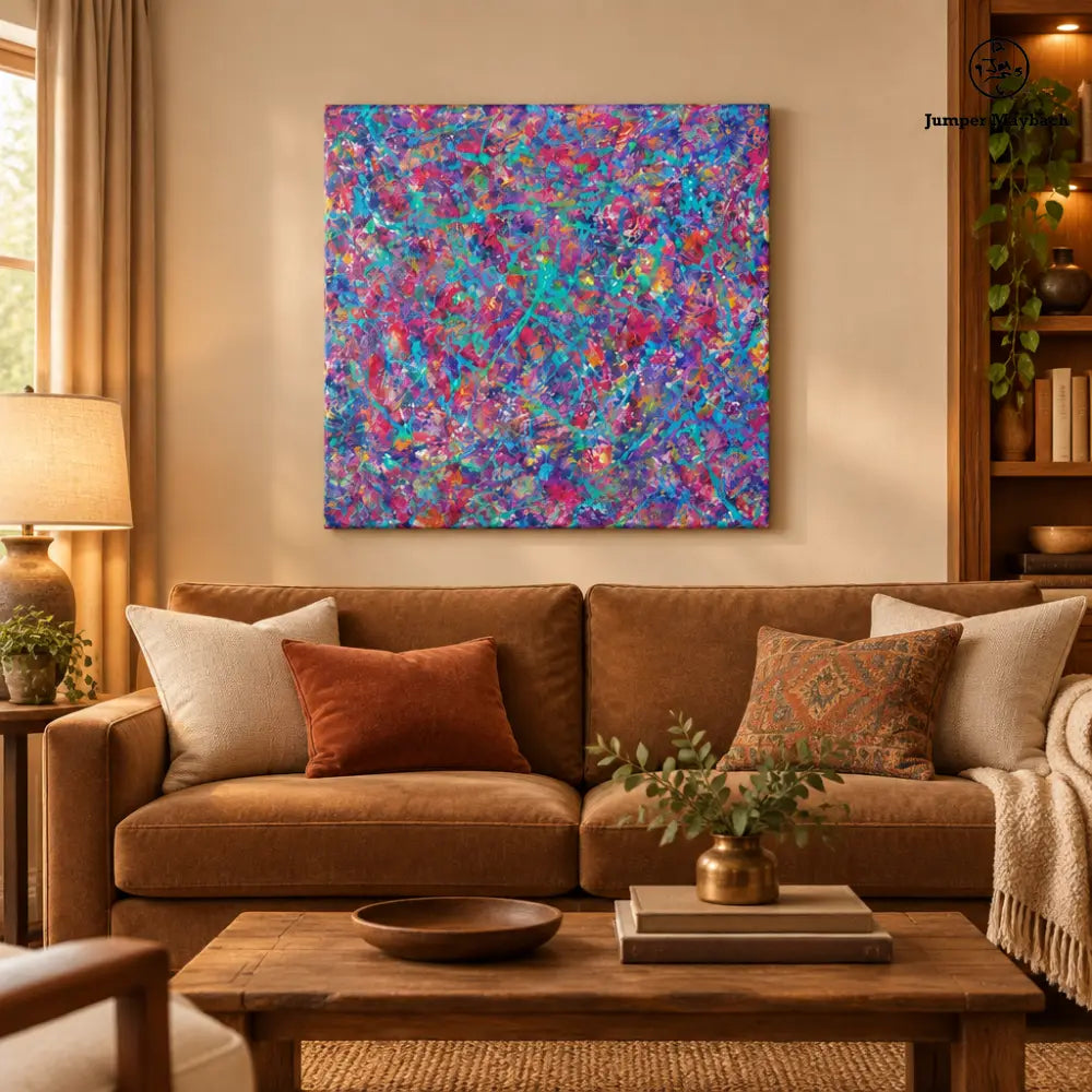 Sacred System (Embellished-Hand Signed by the Artist) - living room vignette