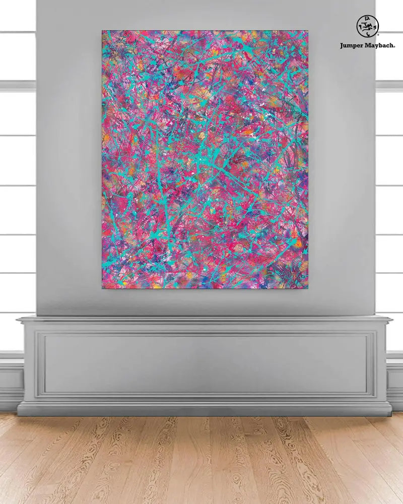 Original artwork "Solar Soulfire Vignette" from Jumper Maybach's Astral Series, showcasing vibrant cosmic-inspired colors and abstract design.