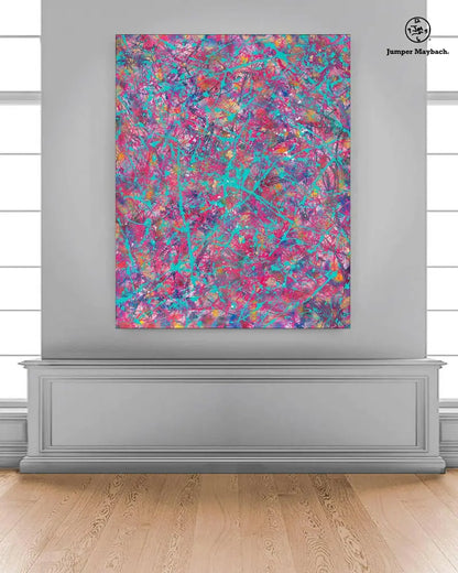 Original artwork "Solar Soulfire Vignette" from Jumper Maybach's Astral Series, showcasing vibrant cosmic-inspired colors and abstract design.