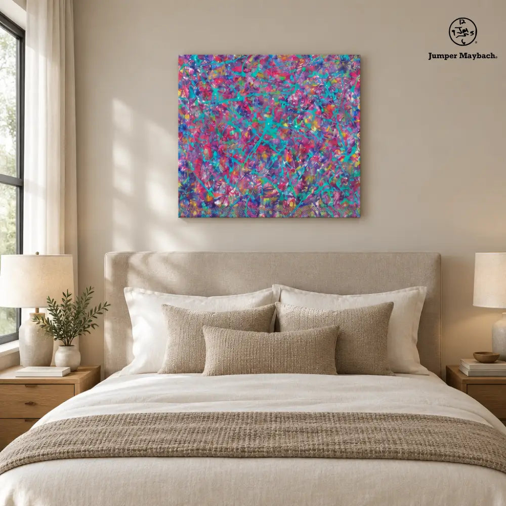 Sacred System canvas - bedroom vignette
