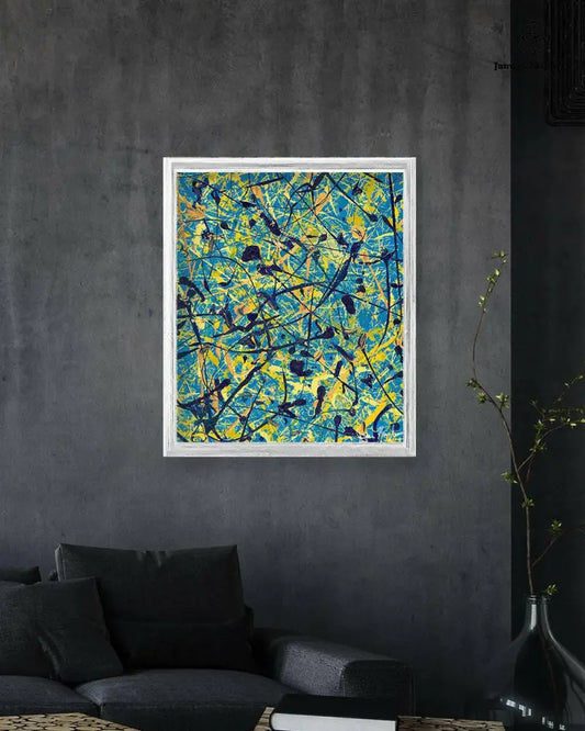 Jumper Maybach Saturn Sunrise art print on paper featuring a vibrant, colorful depiction of a sunrise with planetary elements.