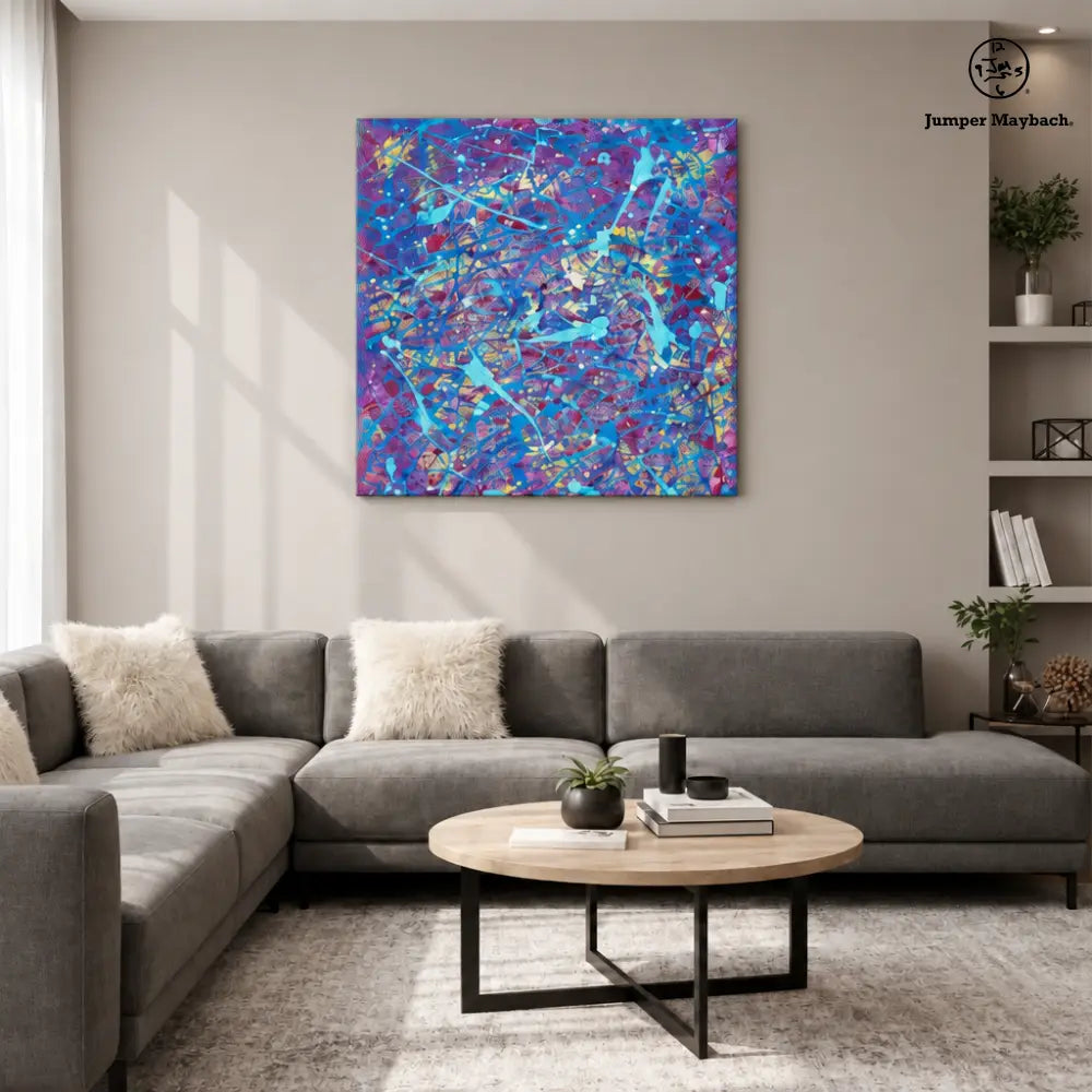 Snowstorm embellished canvas living room