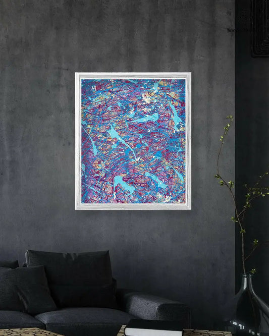 Snowstorm print on paper by Jumper Maybach featuring a dynamic, abstract snowstorm scene in vibrant colors.
