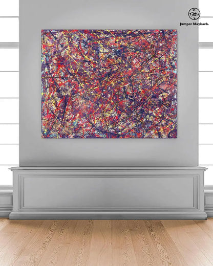 Horizontal artwork titled Sacred System from Jumper Maybach's Astral series, featuring vibrant, cosmic-inspired abstract art.