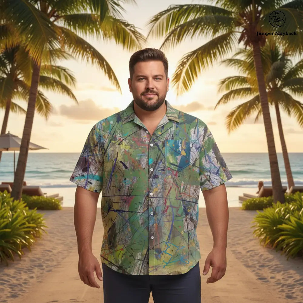 Star People PLUS SIZE Resort UNISEX Shirt by Jumper Maybach® - L - Men’s Clothing