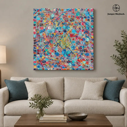 Starfield embellished square canvas - living room