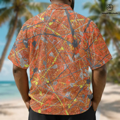 Sun Star PLUS SIZE Resort UNISEX shirt by Jumper Maybach®, casual men's clothing with vibrant design, shown on a model.