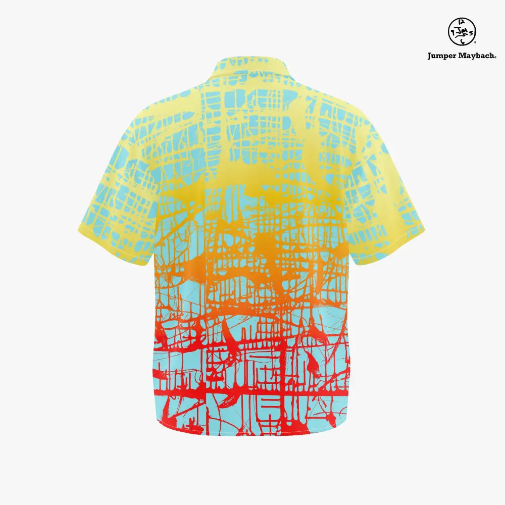 Sunrise Matrix Plus Size Resort Unisex Shirt by Jumper Maybach, featuring vibrant patterns and relaxed fit for men's casual wear.
