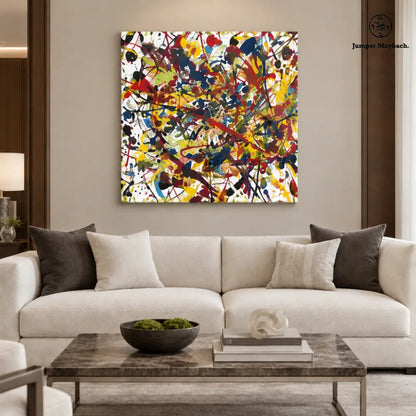 Taffy Balloon Madness embellished canvas - living room