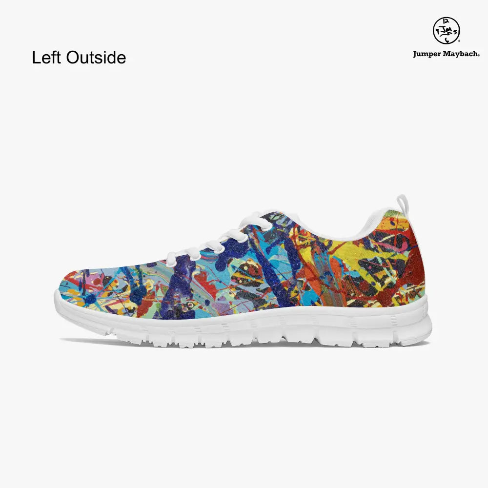 JetPrint Fulfillment Taffy Galaxy athletic sneakers by Jumper Maybach® with colorful, stylish design for men and women.