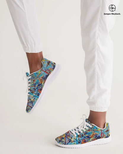 Taffy Galaxy athletic sneakers by Jumper Maybach® for men and women, featuring colorful taffy galaxy design and sporty style.