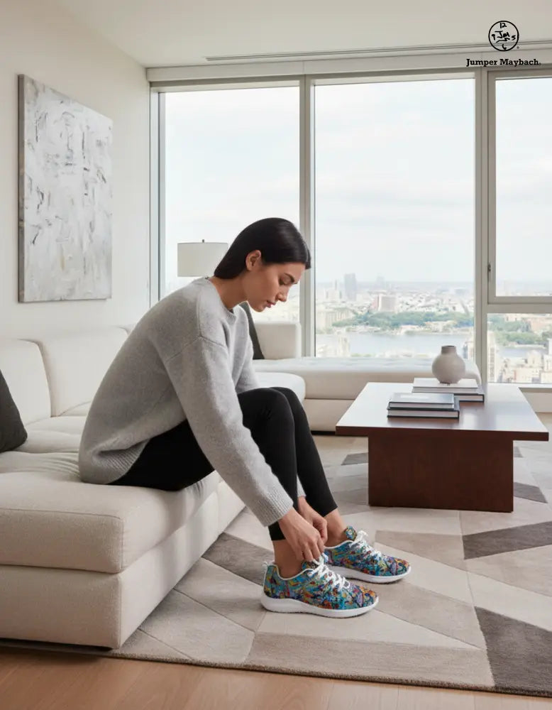 JetPrint Fulfillment Taffy Galaxy athletic sneakers by Jumper Maybach for men and women, featuring colorful taffy-inspired design.